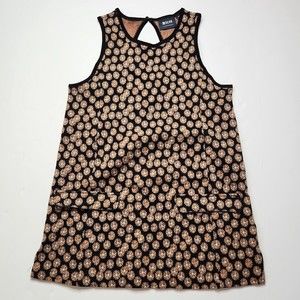 Anthropologie Maeve Tunic Tank Top Women's Small Brown Floral Jacquard Keyhole